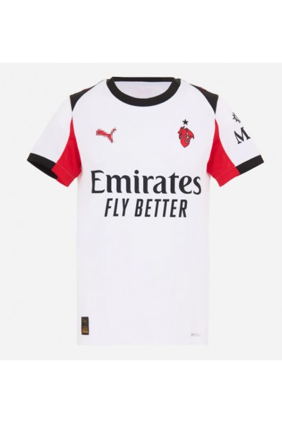 AC Milan Christian Pulisic #11 Jalkapallovaatteet Naisten Vieraspaita 2025-26 Lyhythihainen AC Milan Christian Pulisic #11 Jalkapallovaatteet Naisten Vieraspaita 2025-26 Lyhythihainen